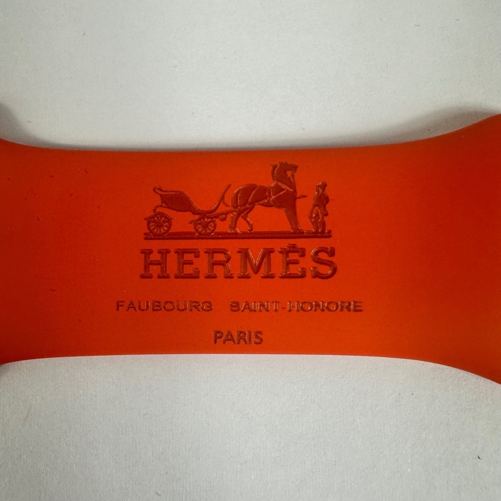 Apple Watch Hermes Orange Rubber Band 42mm Authentic w/ Box - Picture 5 of 10